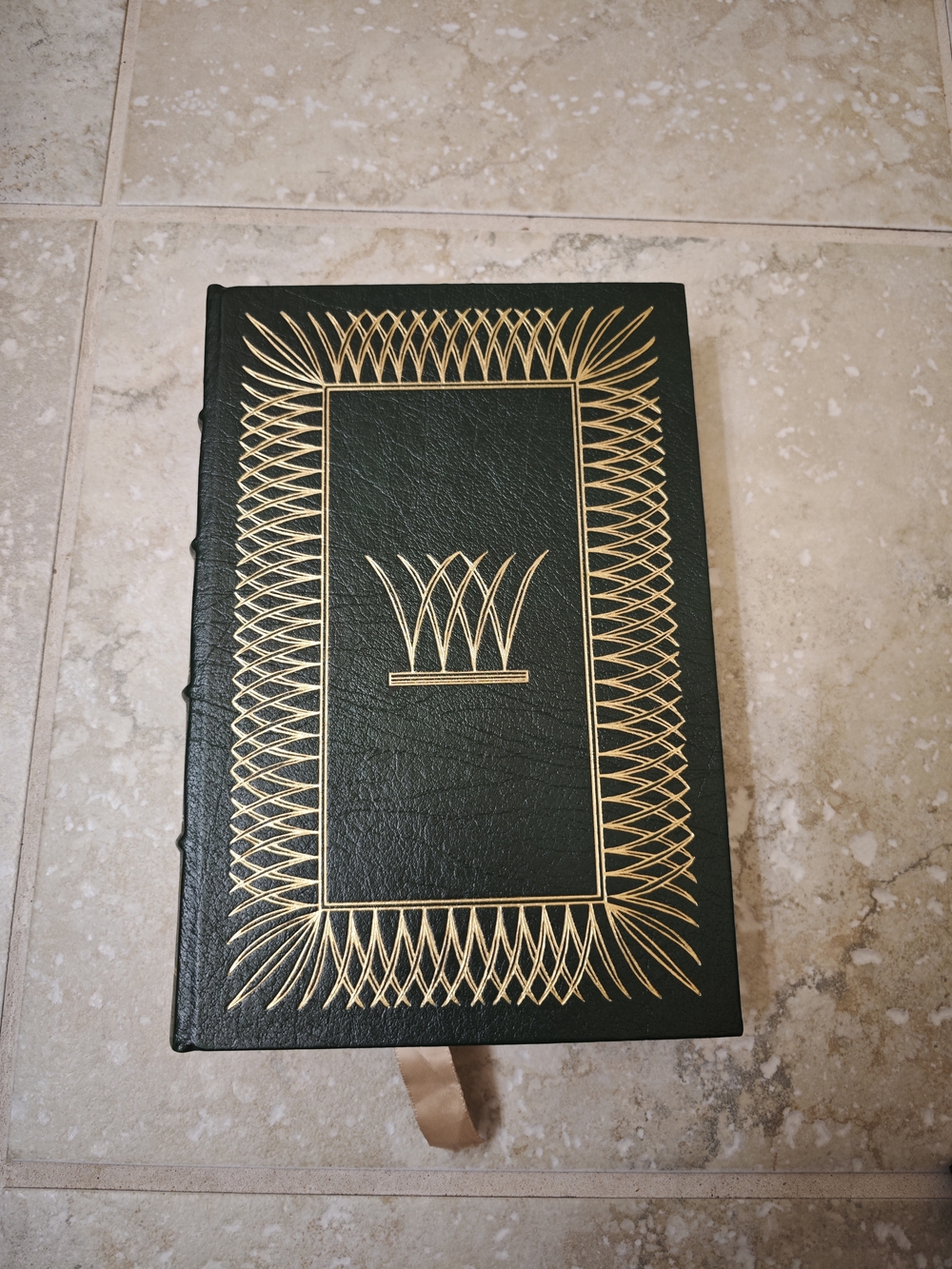 Embroidered Gold Accent Dark Green Hardcover Journal